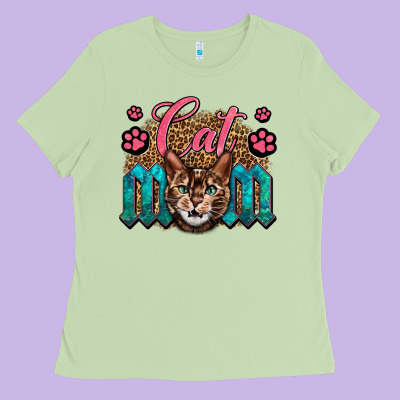Western Cat Mom Ladies Tee Designed By Lillyallendesigns