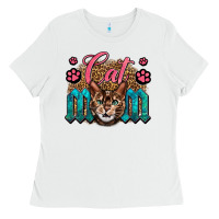 White Western Cat Mom Ladies Tee - LillyAllenDesigns