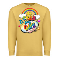 Antique Gold its okay to say gay pride Premium Sweatshirt - FaDigitalArtStudio
