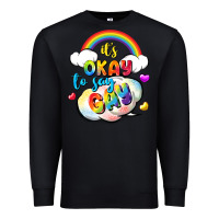 Black its okay to say gay pride Premium Sweatshirt - FaDigitalArtStudio