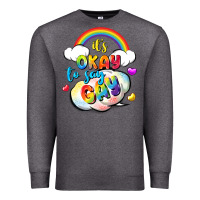 Charcoal Heather its okay to say gay pride Premium Sweatshirt - FaDigitalArtStudio