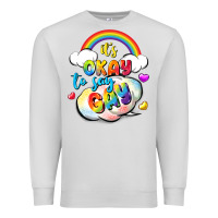 Dove Grey its okay to say gay pride Premium Sweatshirt - FaDigitalArtStudio