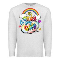 Oatmeal Heather its okay to say gay pride Premium Sweatshirt - FaDigitalArtStudio