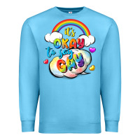 Ocean Blue its okay to say gay pride Premium Sweatshirt - FaDigitalArtStudio
