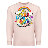 Pale Pink its okay to say gay pride Premium Sweatshirt - FaDigitalArtStudio