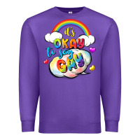 Purple its okay to say gay pride Premium Sweatshirt - FaDigitalArtStudio