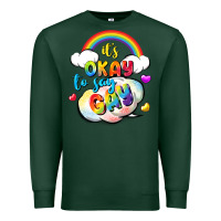 Sports Green its okay to say gay pride Premium Sweatshirt - FaDigitalArtStudio
