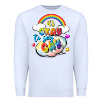 White its okay to say gay pride Premium Sweatshirt - FaDigitalArtStudio