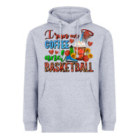 Heather Grey I Run On Coffee And Basketball Frappe Heavyweight Hoodie - FaDigitalArtStudio