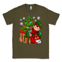 Army Green Santa's Elf Christmas Classic Tee - BundleAndBundleShop