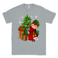 Heather Grey Santa's Elf Christmas Classic Tee - BundleAndBundleShop