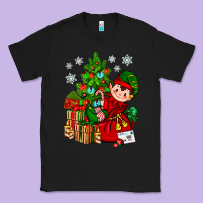Santa's Elf Christmas Classic Tee Designed By Bundleandbundleshop