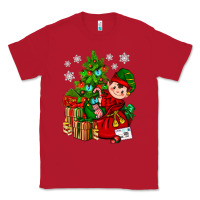 Red Santa's Elf Christmas Classic Tee - BundleAndBundleShop