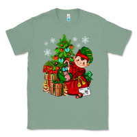 Sage Santa's Elf Christmas Classic Tee - BundleAndBundleShop