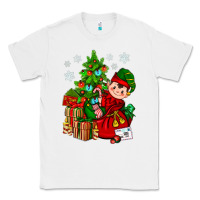 White Santa's Elf Christmas Classic Tee - BundleAndBundleShop