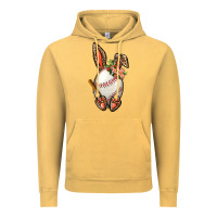 Vintage Mustard Baseball Easter Bunny Vintage Hoodie - BundleAndBundleShop
