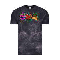 Cloud Black Peace Love Tacos Vintage Tee - BundleAndBundleShop