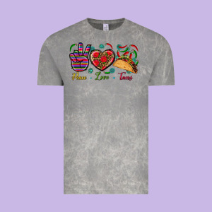 Peace Love Tacos Vintage Tee Designed By Bundleandbundleshop
