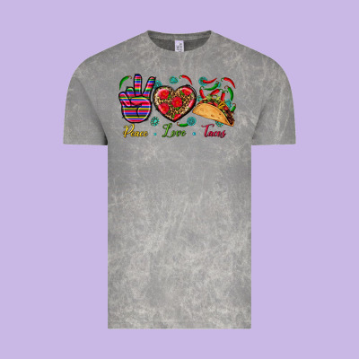 Peace Love Tacos Vintage Tee Designed By Bundleandbundleshop