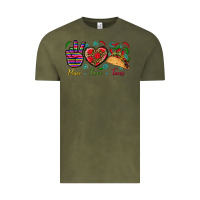 Vintage Olive Peace Love Tacos Vintage Tee - BundleAndBundleShop