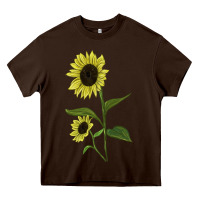 Chocolate Brown Buttercream Sunflower Heavy Core Tee - LillyAllenDesigns