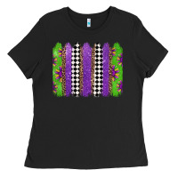 Black mardi gras brushstrokes Ladies Tee - Jasminsmagicworld
