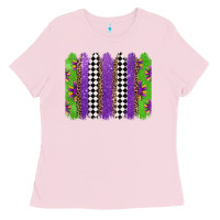 Bubblegum Pink mardi gras brushstrokes Ladies Tee - Jasminsmagicworld