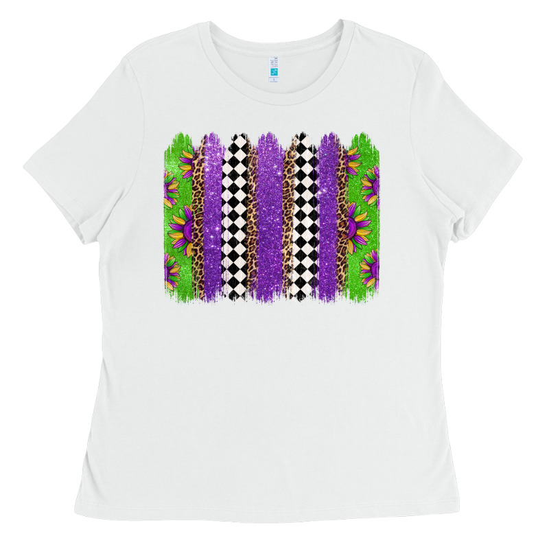 Mardi Gras Brushstrokes Ladies Tee by Jasminsmagicworld | Teevron