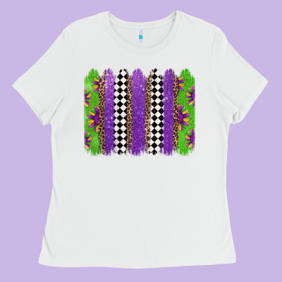 Mardi Gras Brushstrokes Ladies Tee Designed By Jasminsmagicworld