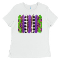 White mardi gras brushstrokes Ladies Tee - Jasminsmagicworld