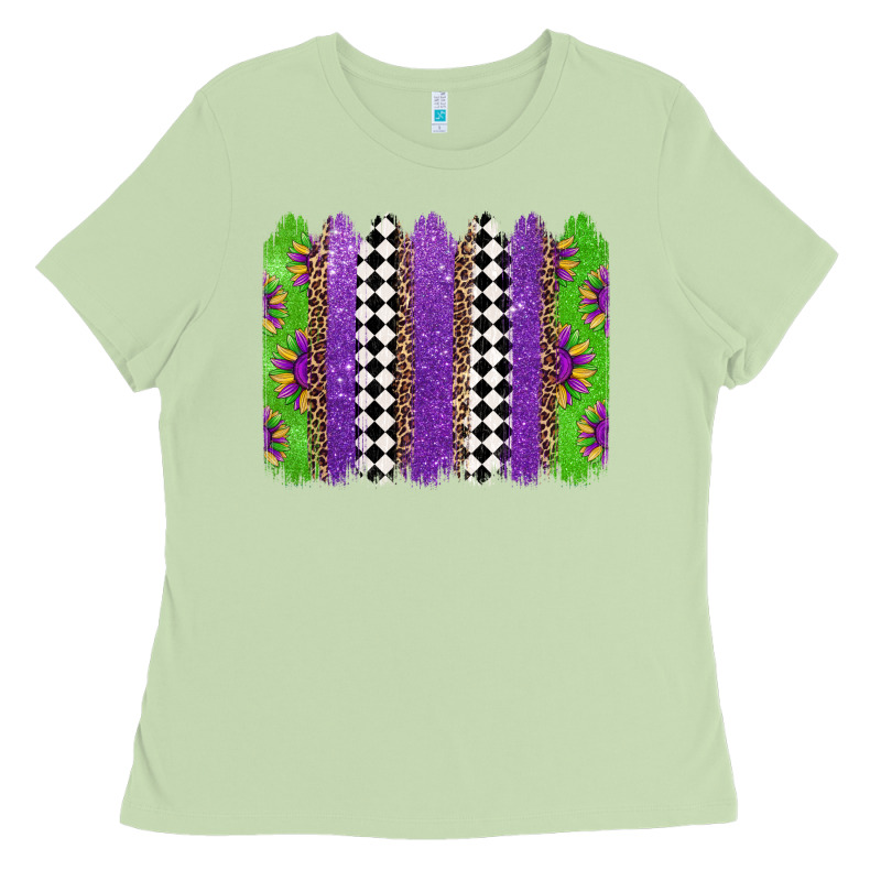 Mardi Gras Brushstrokes Ladies Tee by Jasminsmagicworld | Teevron