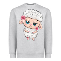 Heather Grey cute sheep Heavyweight Sweatshirt - texasbilliewilder