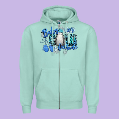 Baby Its Cold Outside Zipper Hoodie Designed By Cowgirlartshop