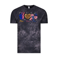 Cloud Black Peace Love Cheer Vintage Tee - BundleAndBundleShop