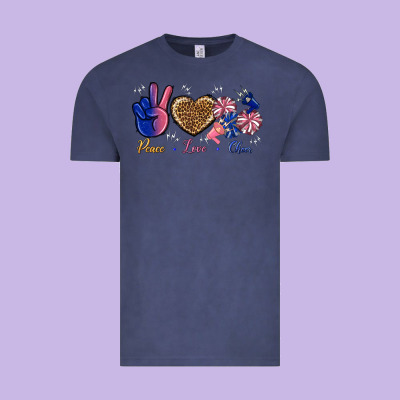 Peace Love Cheer Vintage Tee Designed By Bundleandbundleshop