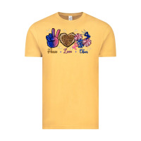 Vintage Mustard Peace Love Cheer Vintage Tee - BundleAndBundleShop