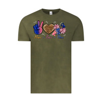 Vintage Olive Peace Love Cheer Vintage Tee - BundleAndBundleShop