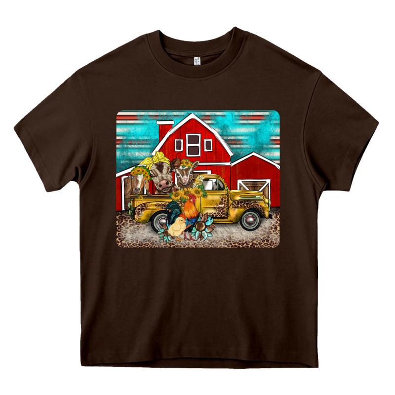 Western Truck Farm Animals Mousepad Heavy Core Tee by BarkalooDesign | Teevron