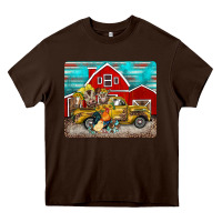 Chocolate Brown western truck farm animals mousepad Heavy Core Tee - BarkalooDesign