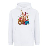 White Baseball Frappe Heavyweight Hoodie - FaDigitalArtStudio