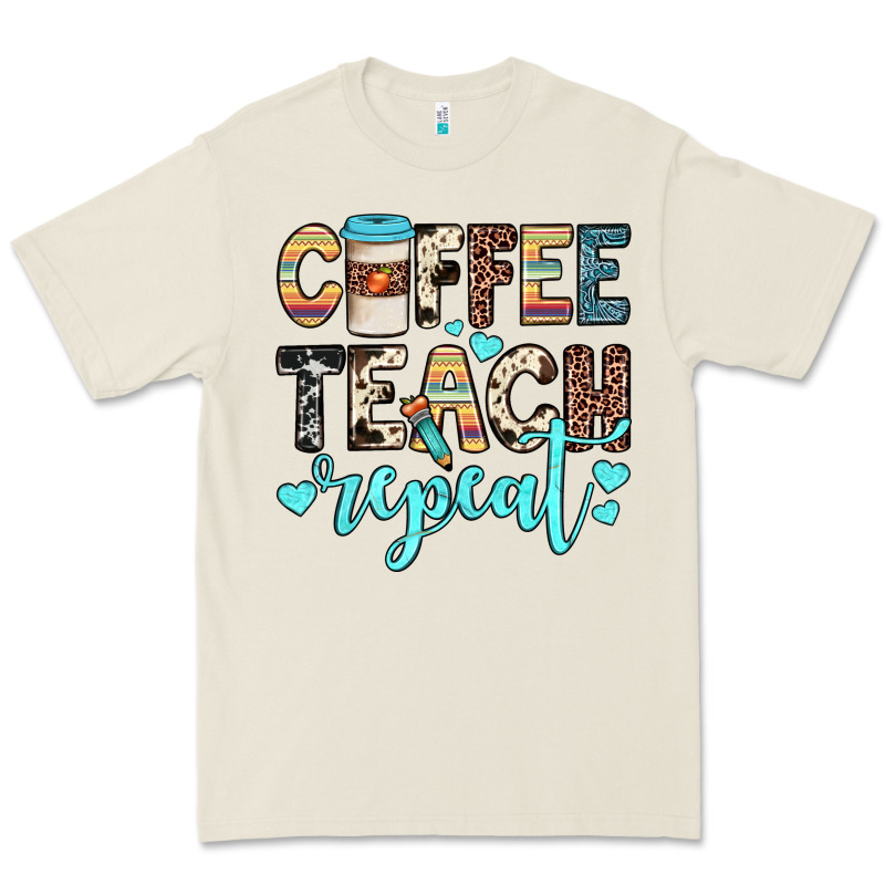 Coffee Teach Repeat Premium Tee by JahusDesignShop | Teevron