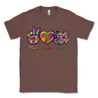 Chestnut Peace Love Autism Classic Tee - BundleAndBundleShop