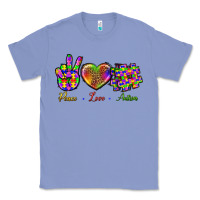 Colony Blue Peace Love Autism Classic Tee - BundleAndBundleShop