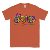 Copper Peace Love Autism Classic Tee - BundleAndBundleShop