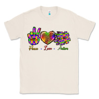 Natural Peace Love Autism Classic Tee - BundleAndBundleShop