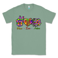 Sage Peace Love Autism Classic Tee - BundleAndBundleShop
