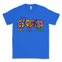 True Royal Peace Love Autism Classic Tee - BundleAndBundleShop