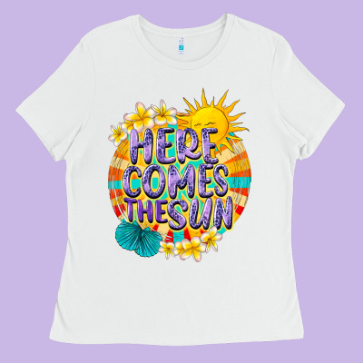 Here Comes The Sun Ladies Tee Designed By Nancycooperartshop