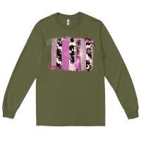 Army Green Purple Glitter Cowhide Pattern Brushstrokes Long Sleeve Tee - Bettercallsaul