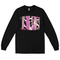 Black Purple Glitter Cowhide Pattern Brushstrokes Long Sleeve Tee - Bettercallsaul